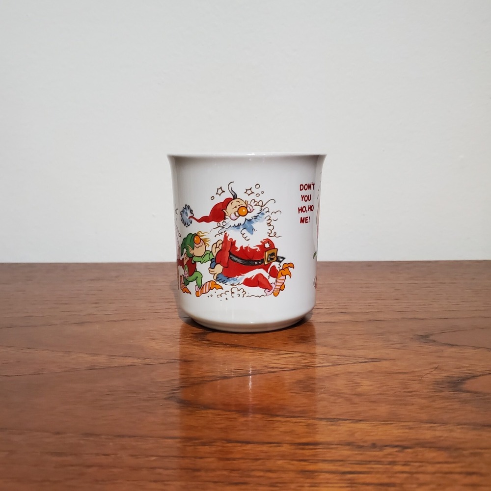 Vintage 1983 Wallace Berrie "Don't You Ho Ho Me!" Christmas Mug - Made in Japan